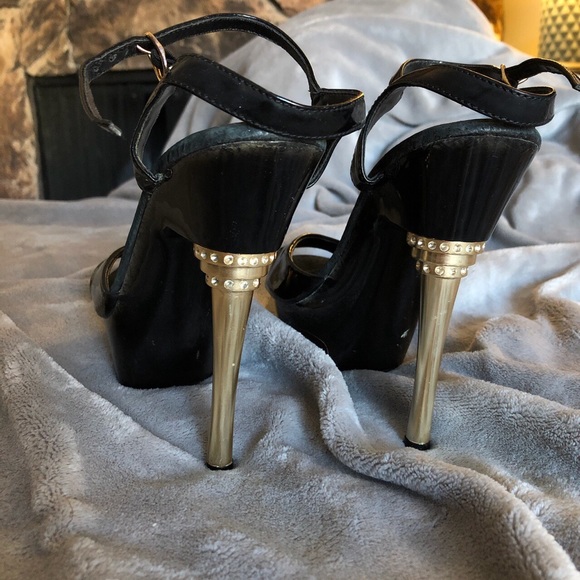 Black and gold heel - Ellie Shoes - Picture 2 of 3